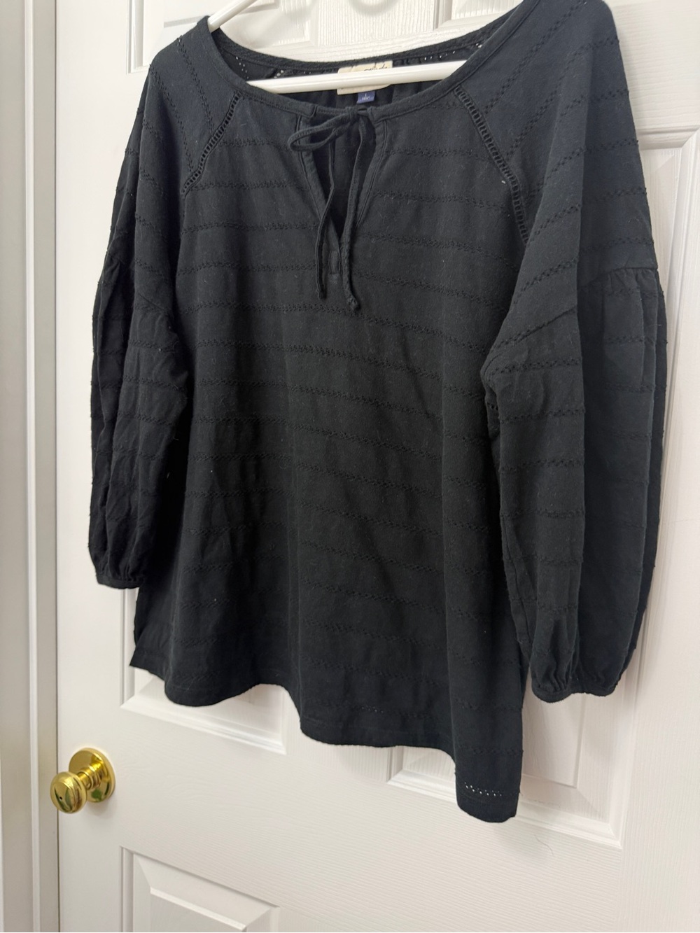 Universal Thread Black Tie-Neck Blouse